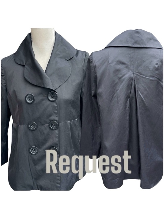 Request Jackets & Blazers - Request Black Large Button Lightweight Swing Jacket (XS)